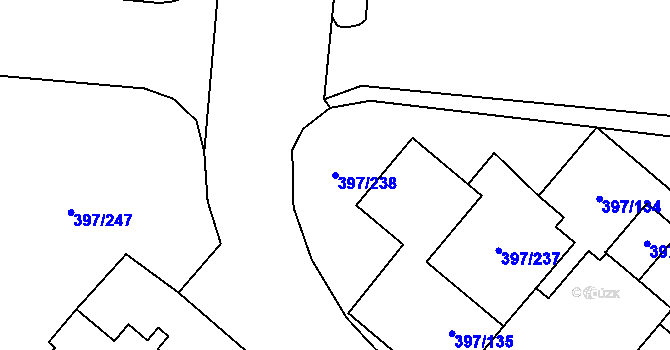 Parcela st. 397/238 v KÚ Chodov, Katastrální mapa