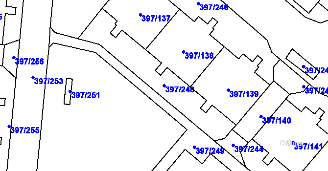 Parcela st. 397/248 v KÚ Chodov, Katastrální mapa