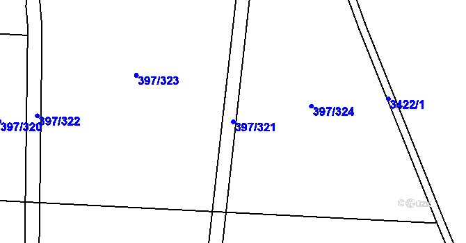 Parcela st. 397/321 v KÚ Chodov, Katastrální mapa