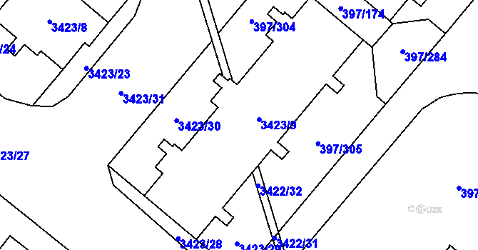 Parcela st. 397/535 v KÚ Chodov, Katastrální mapa