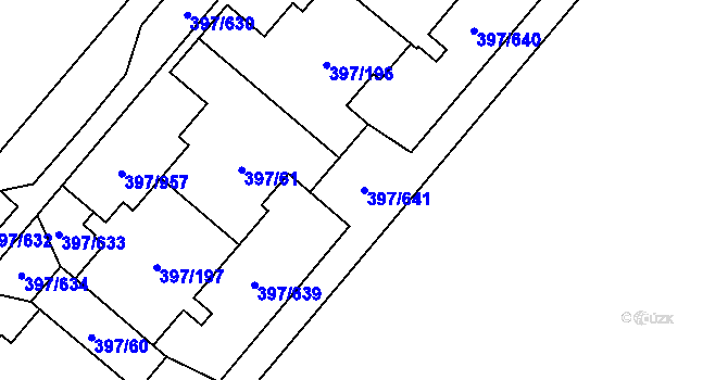 Parcela st. 397/641 v KÚ Chodov, Katastrální mapa