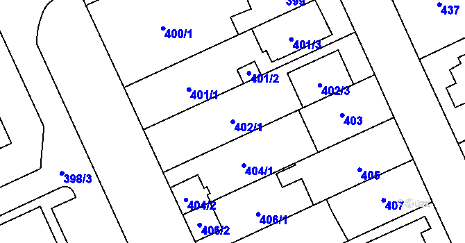 Parcela st. 402/1 v KÚ Chodov, Katastrální mapa