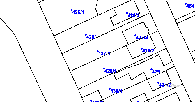 Parcela st. 427/1 v KÚ Chodov, Katastrální mapa