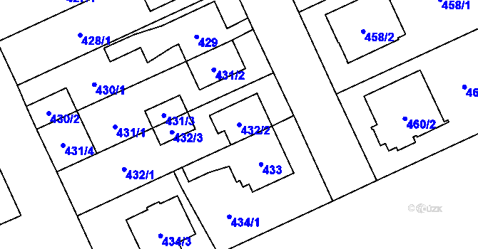 Parcela st. 432/2 v KÚ Chodov, Katastrální mapa