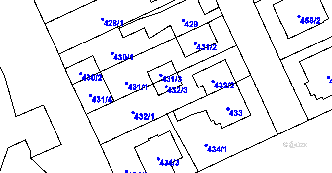 Parcela st. 432/3 v KÚ Chodov, Katastrální mapa
