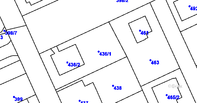 Parcela st. 436/1 v KÚ Chodov, Katastrální mapa