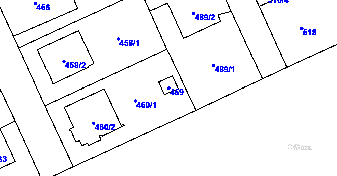 Parcela st. 459 v KÚ Chodov, Katastrální mapa