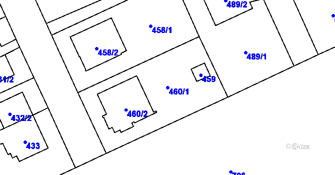 Parcela st. 460/1 v KÚ Chodov, Katastrální mapa