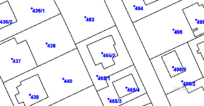 Parcela st. 465/2 v KÚ Chodov, Katastrální mapa