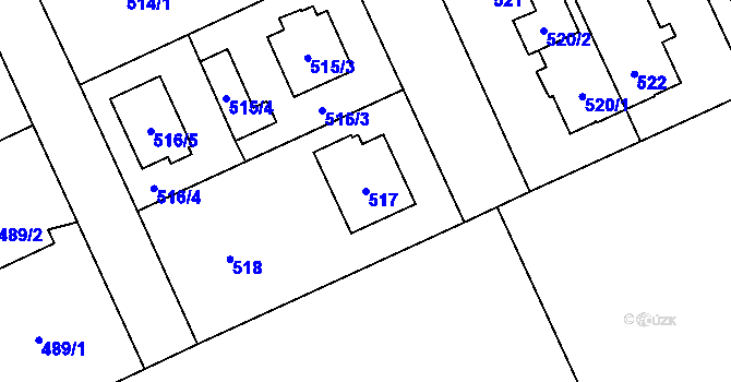 Parcela st. 517 v KÚ Chodov, Katastrální mapa