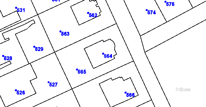 Parcela st. 564 v KÚ Chodov, Katastrální mapa
