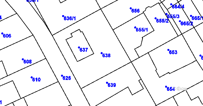 Parcela st. 638 v KÚ Chodov, Katastrální mapa