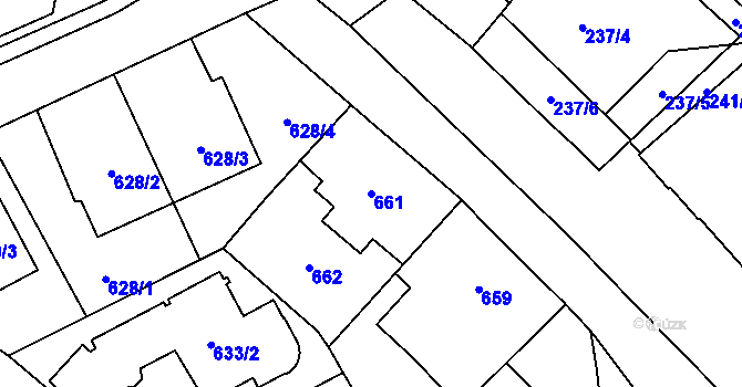 Parcela st. 661 v KÚ Chodov, Katastrální mapa