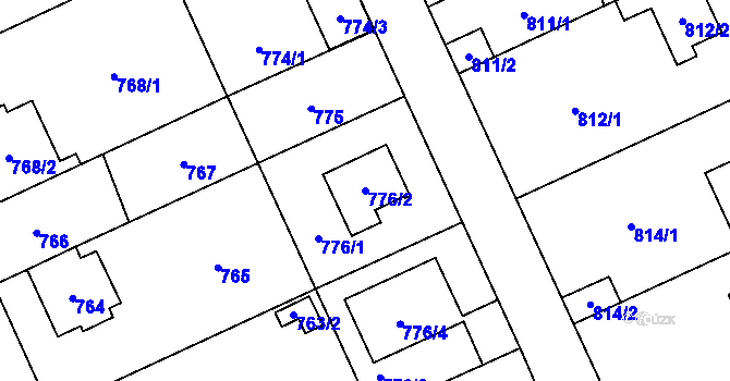 Parcela st. 776/2 v KÚ Chodov, Katastrální mapa