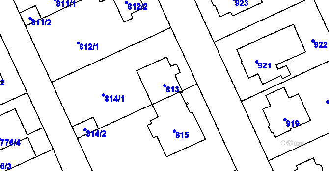 Parcela st. 813 v KÚ Chodov, Katastrální mapa