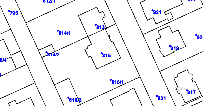 Parcela st. 815 v KÚ Chodov, Katastrální mapa