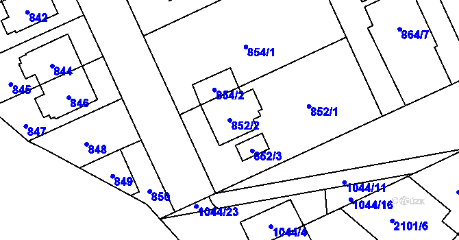Parcela st. 852/2 v KÚ Chodov, Katastrální mapa