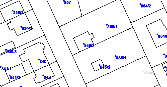 Parcela st. 856/2 v KÚ Chodov, Katastrální mapa