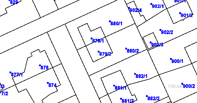 Parcela st. 879/2 v KÚ Chodov, Katastrální mapa