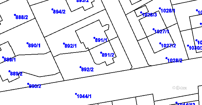 Parcela st. 891/2 v KÚ Chodov, Katastrální mapa