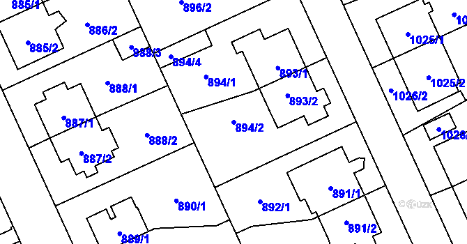 Parcela st. 894/2 v KÚ Chodov, Katastrální mapa