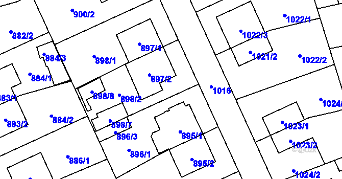 Parcela st. 898/3 v KÚ Chodov, Katastrální mapa