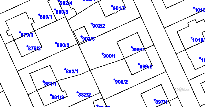 Parcela st. 900/1 v KÚ Chodov, Katastrální mapa