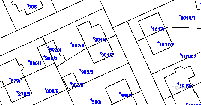 Parcela st. 901/2 v KÚ Chodov, Katastrální mapa