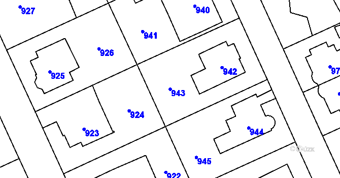 Parcela st. 943 v KÚ Chodov, Katastrální mapa