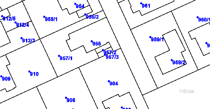 Parcela st. 957/3 v KÚ Chodov, Katastrální mapa