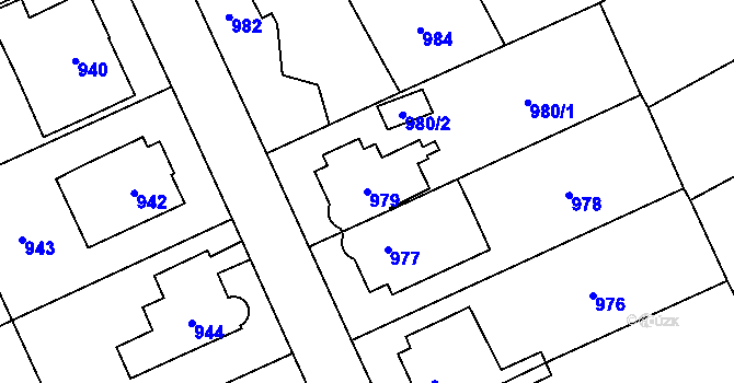 Parcela st. 979 v KÚ Chodov, Katastrální mapa