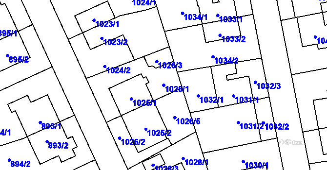 Parcela st. 1026/1 v KÚ Chodov, Katastrální mapa