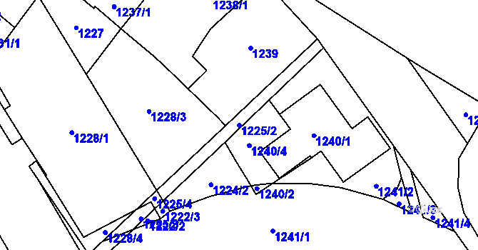 Parcela st. 1225/2 v KÚ Chodov, Katastrální mapa