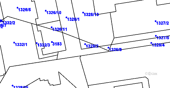 Parcela st. 1328/2 v KÚ Chodov, Katastrální mapa