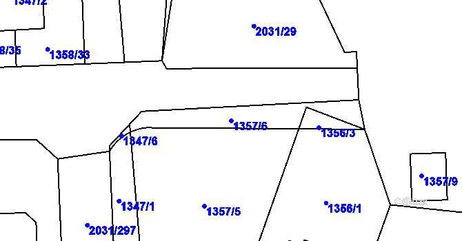 Parcela st. 1357/6 v KÚ Chodov, Katastrální mapa