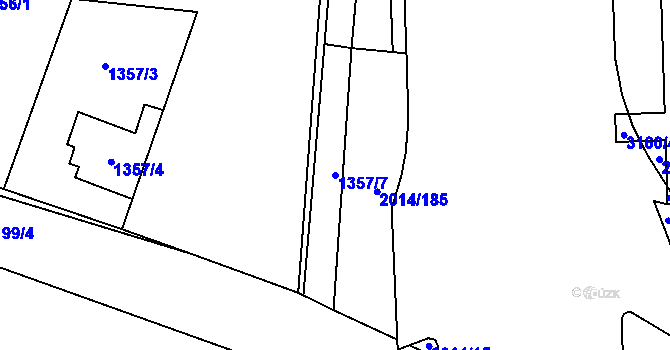 Parcela st. 1357/7 v KÚ Chodov, Katastrální mapa