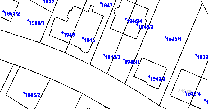 Parcela st. 1945/2 v KÚ Chodov, Katastrální mapa