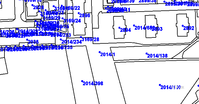 Parcela st. 2014/1 v KÚ Chodov, Katastrální mapa