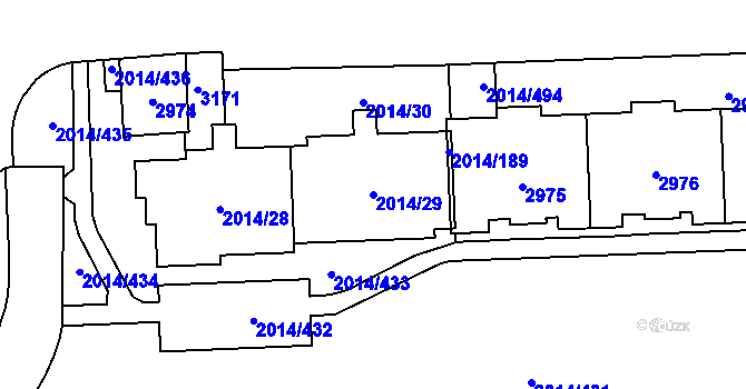 Parcela st. 2014/29 v KÚ Chodov, Katastrální mapa