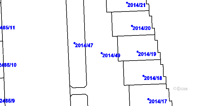 Parcela st. 2014/49 v KÚ Chodov, Katastrální mapa