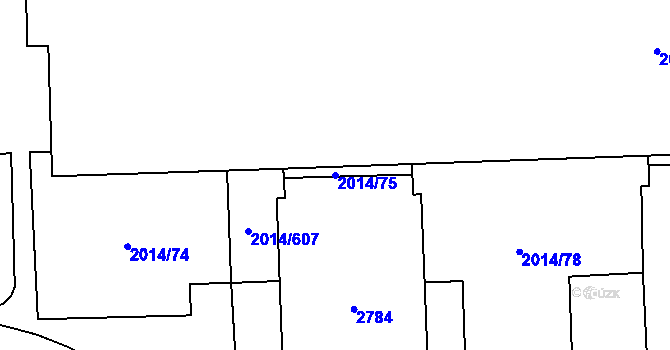Parcela st. 2014/75 v KÚ Chodov, Katastrální mapa