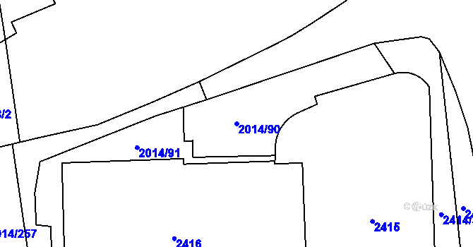 Parcela st. 2014/90 v KÚ Chodov, Katastrální mapa