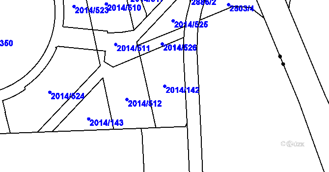 Parcela st. 2014/142 v KÚ Chodov, Katastrální mapa