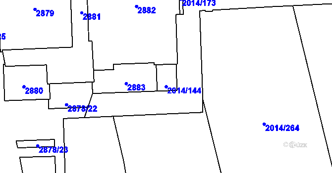 Parcela st. 2014/144 v KÚ Chodov, Katastrální mapa
