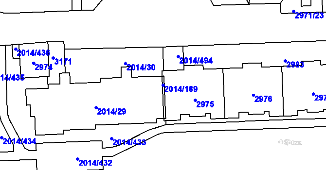 Parcela st. 2014/189 v KÚ Chodov, Katastrální mapa