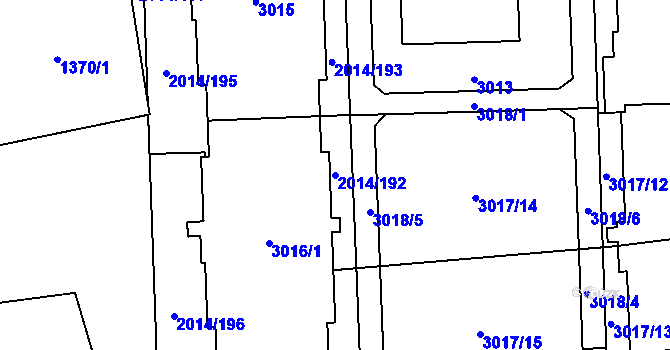 Parcela st. 2014/192 v KÚ Chodov, Katastrální mapa