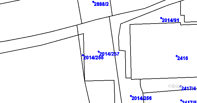 Parcela st. 2014/257 v KÚ Chodov, Katastrální mapa