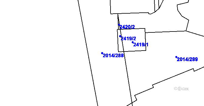 Parcela st. 2014/288 v KÚ Chodov, Katastrální mapa
