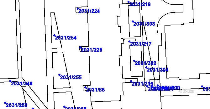 Parcela st. 2031/39 v KÚ Chodov, Katastrální mapa