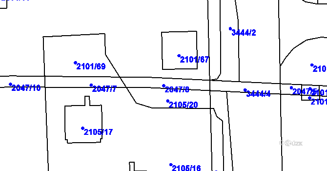 Parcela st. 2047/8 v KÚ Chodov, Katastrální mapa